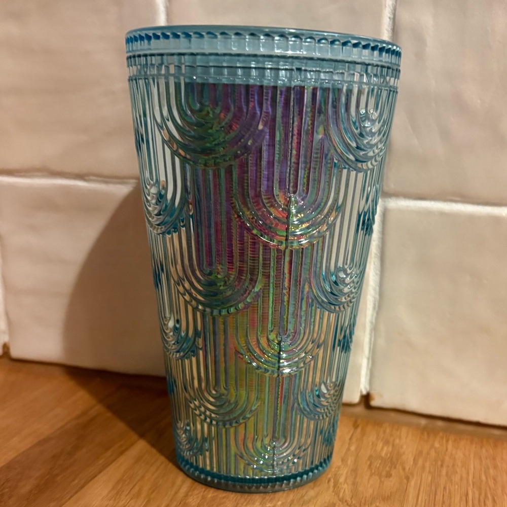 Starbucks Holographic Mermaid 2022 Blue 16oz Tumbler cup - Picture 2 of 4